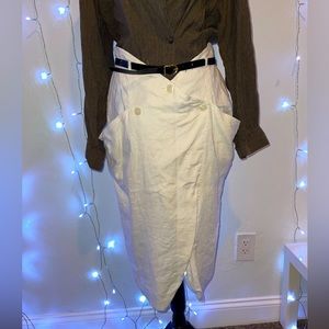 Kenar White Pencil Skirt